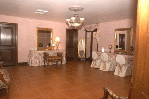 A view of the bridal dressing suite at The Manor, a wedding venue near Lafayette, Lousiana.